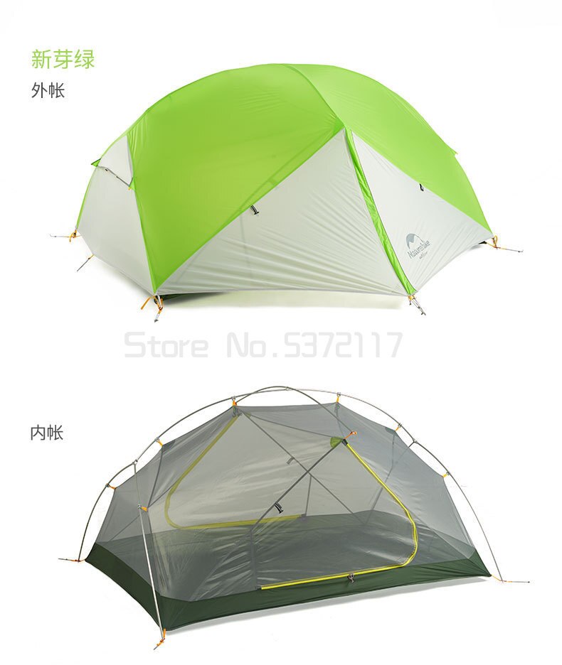 Cheap Goat Tents Mongar Camping Tent 2 Persons Ultralight 20D Nylon Aluminum Alloy Pole Double Layer Outdoor Hiking Tent NH17T007 M Tents 